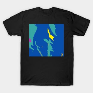 Paint spatters in blue teal yellow T-Shirt